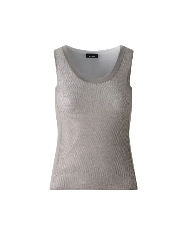 Akris Two-Tone Grid Knit Tank Top