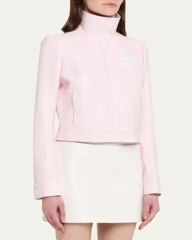 Courrèges Textured Vinyl Crop Jacket | Thumbnail 8 Courrèges Textured Vinyl Crop Jacket | Thumbnail 8