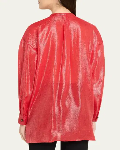 Giorgio Armani Oversized Shiny Silk-Blend Tunic | Thumbnail 3