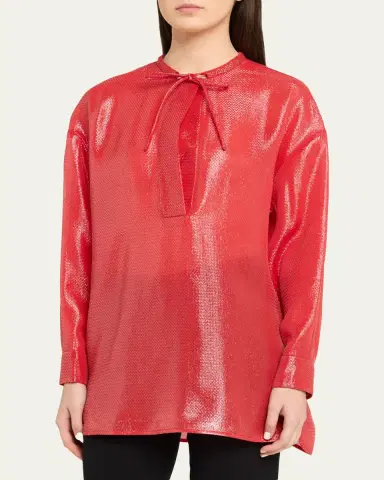 Giorgio Armani Oversized Shiny Silk-Blend Tunic | Thumbnail 4