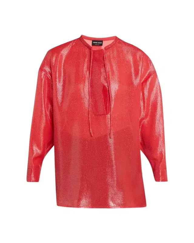 Giorgio Armani Oversized Shiny Silk-Blend Tunic
