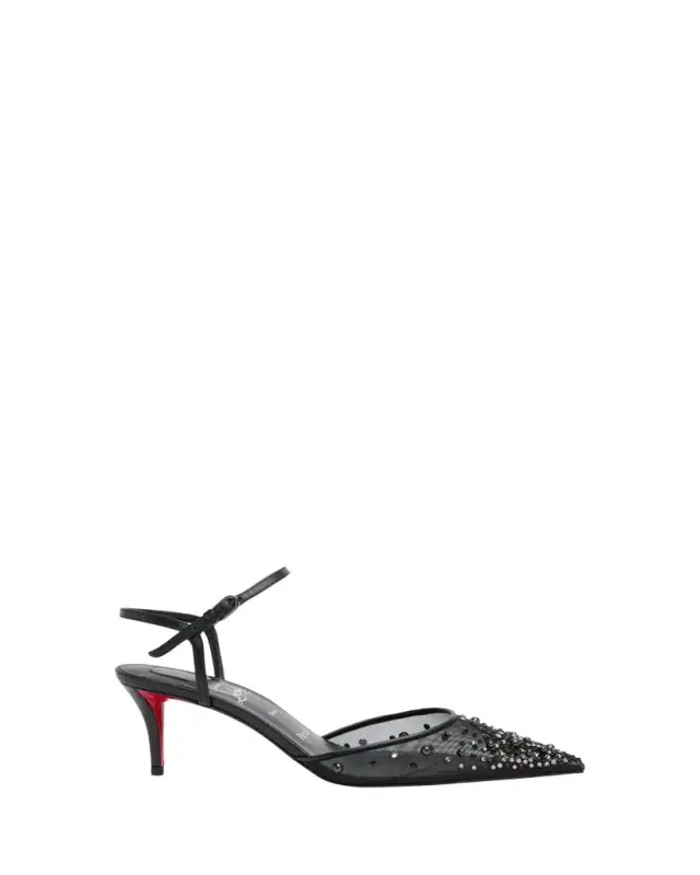 Christian Louboutin 60mm Miss Z Riviera Strass Mesh Pumps