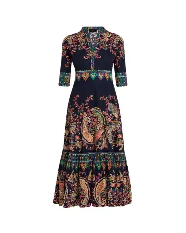 Etro Paisley Cotton 3/4-Sleeve Maxi Shirtdress | Thumbnail 1 Etro Paisley Cotton 3/4-Sleeve Maxi Shirtdress | Thumbnail 1