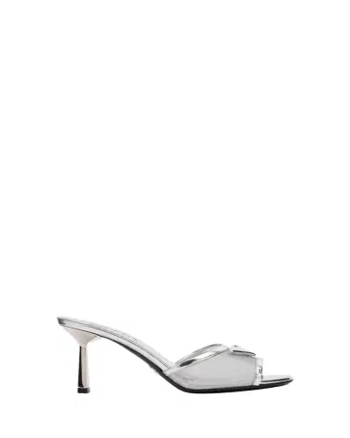 Prada 75mm Metallic Leather Mesh Sandals | Thumbnail 1