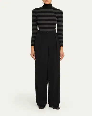 Majestic Filatures Striped Rib-Knit Turtleneck Sweater | Thumbnail 2 Majestic Filatures Striped Rib-Knit Turtleneck Sweater | Thumbnail 2