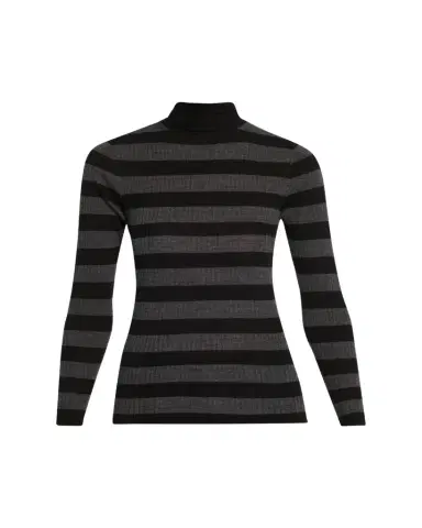 Majestic Filatures Striped Rib-Knit Turtleneck Sweater | Thumbnail 1 Majestic Filatures Striped Rib-Knit Turtleneck Sweater | Thumbnail 1