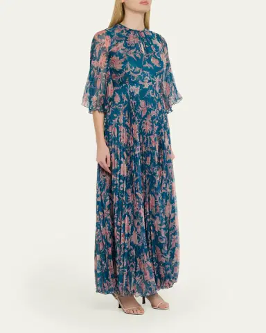 Etro Pleated Paisley Maxi Dress | Thumbnail 4 Etro Pleated Paisley Maxi Dress | Thumbnail 4