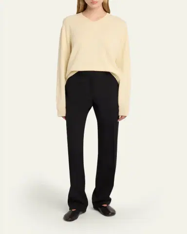 The Row Migeia V-Neck Cashmere Sweater | Thumbnail 2 The Row Migeia V-Neck Cashmere Sweater | Thumbnail 2