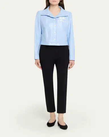 Courrèges Textured Vinyl Crop Jacket | Thumbnail 2 Courrèges Textured Vinyl Crop Jacket | Thumbnail 2
