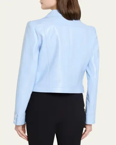 Courrèges Textured Vinyl Crop Jacket | Thumbnail 3 Courrèges Textured Vinyl Crop Jacket | Thumbnail 3