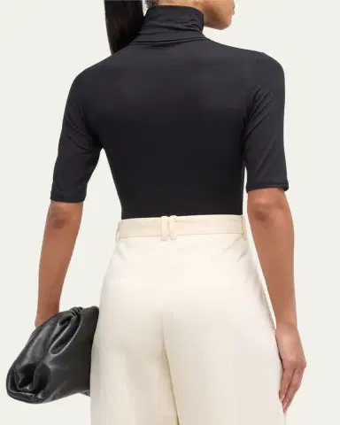MAJESTIC FILATURES Soft Touch Half-Sleeve Turtleneck | Thumbnail 3 MAJESTIC FILATURES Soft Touch Half-Sleeve Turtleneck | Thumbnail 3