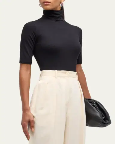 MAJESTIC FILATURES Soft Touch Half-Sleeve Turtleneck | Thumbnail 4 MAJESTIC FILATURES Soft Touch Half-Sleeve Turtleneck | Thumbnail 4