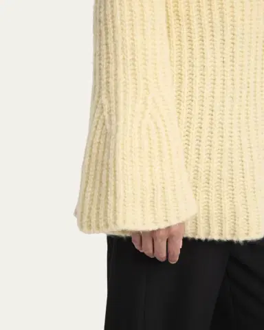 The Row Mirr Bell-Sleeve Cashmere Rib Sweater | Thumbnail 5 The Row Mirr Bell-Sleeve Cashmere Rib Sweater | Thumbnail 5