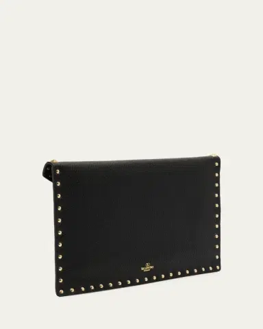 Valentino Garavani Large Rockstud Leather Flat Pouch Bag | Thumbnail 3