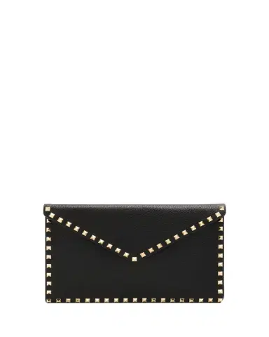 Valentino Garavani Large Rockstud Leather Flat Pouch Bag | Thumbnail 1