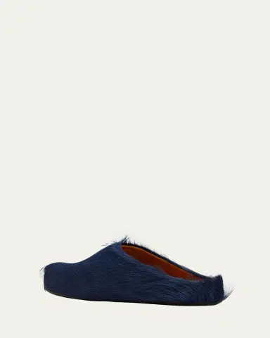 Marni Men's Fussbett Calf Hair Sabot Mules | Thumbnail 9