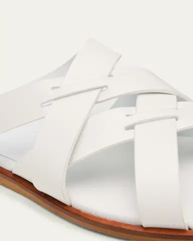 Manolo Blahnik Marvina Crisscross Leather Flat Sandals | Thumbnail 3