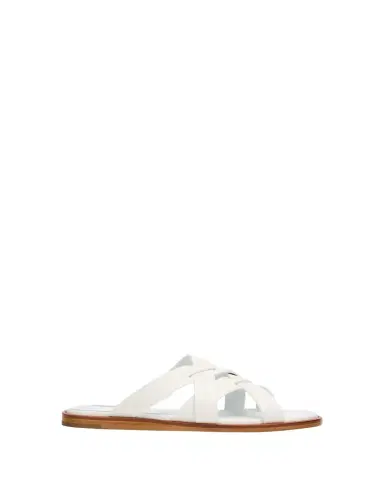 Manolo Blahnik Marvina Crisscross Leather Flat Sandals | Thumbnail 1