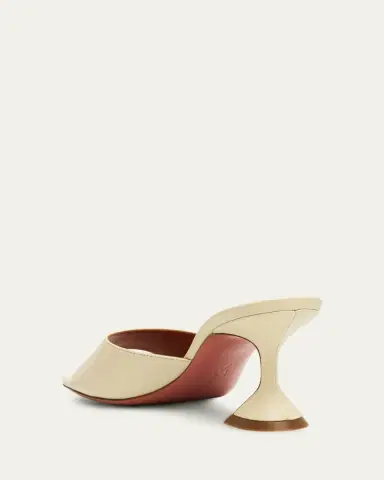 Amina Muaddi Lupita Leather Pedestal Mule Sandals | Thumbnail 2 Amina Muaddi Lupita Leather Pedestal Mule Sandals | Thumbnail 2