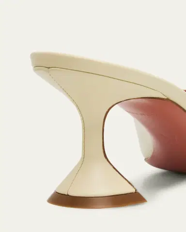 Amina Muaddi Lupita Leather Pedestal Mule Sandals | Thumbnail 3 Amina Muaddi Lupita Leather Pedestal Mule Sandals | Thumbnail 3