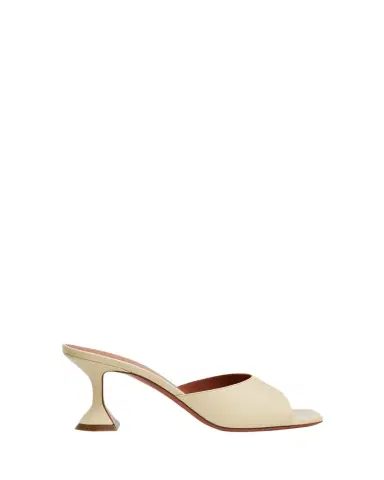 Amina Muaddi Lupita Leather Pedestal Mule Sandals | Thumbnail 1 Amina Muaddi Lupita Leather Pedestal Mule Sandals | Thumbnail 1