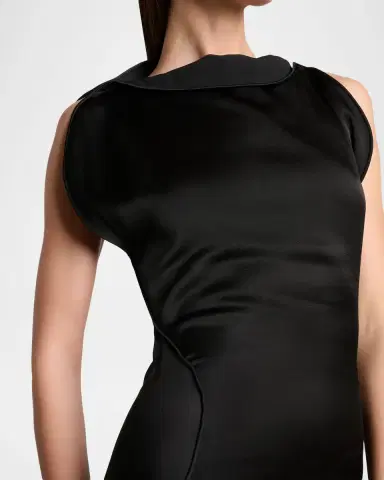 Victoria Beckham Sleeveless Satin Slit Gown | Thumbnail 4