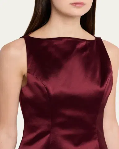 Retrofête Livie High-Neck Satin Mini Dress | Thumbnail 9