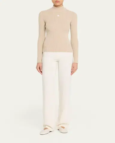 Courrèges Turtleneck Long-Sleeve Rib Sweater | Thumbnail 6