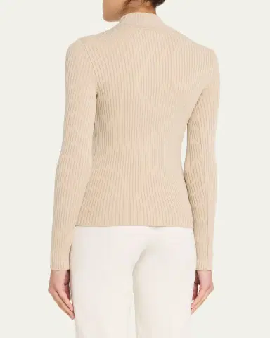 Courrèges Turtleneck Long-Sleeve Rib Sweater | Thumbnail 7