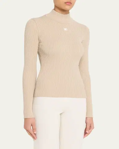 Courrèges Turtleneck Long-Sleeve Rib Sweater | Thumbnail 8