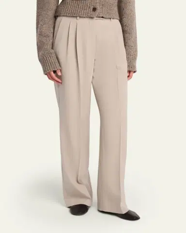 The Row Virgil Double-Pleated Straight-Leg Pants | Thumbnail 4 The Row Virgil Double-Pleated Straight-Leg Pants | Thumbnail 4