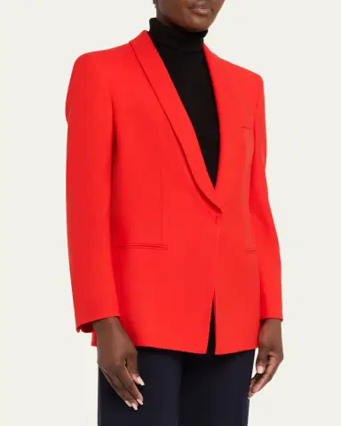 Giorgio Armani Virgin Wool Single-Breasted Longline Blazer | Thumbnail 4 Giorgio Armani Virgin Wool Single-Breasted Longline Blazer | Thumbnail 4