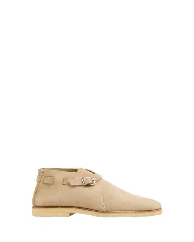 Men's Buckle Slip-On Suede Desert Ankle Boots