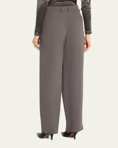 Giorgio Armani Washed Silk Pleated Trousers | Thumbnail 3