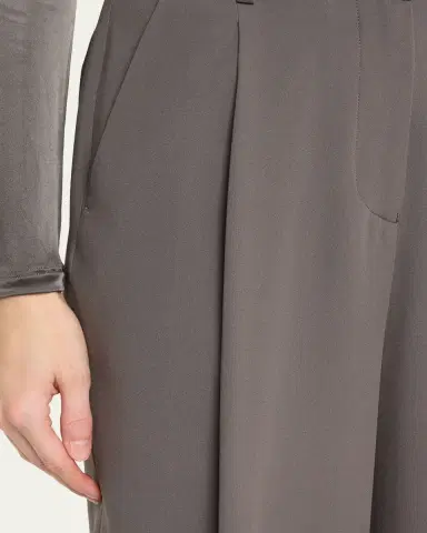 Giorgio Armani Washed Silk Pleated Trousers | Thumbnail 5