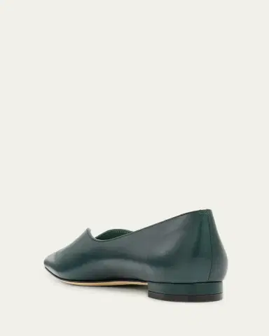 Manolo Blahnik Sonsoles Leather Snip-Toe Ballerina Flats | Thumbnail 2
