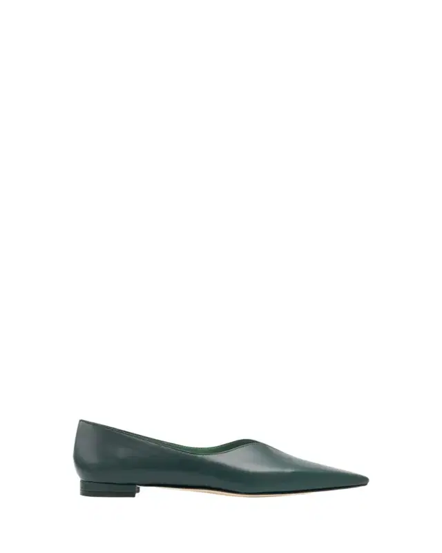 Sonsoles Leather Snip-Toe Ballerina Flats