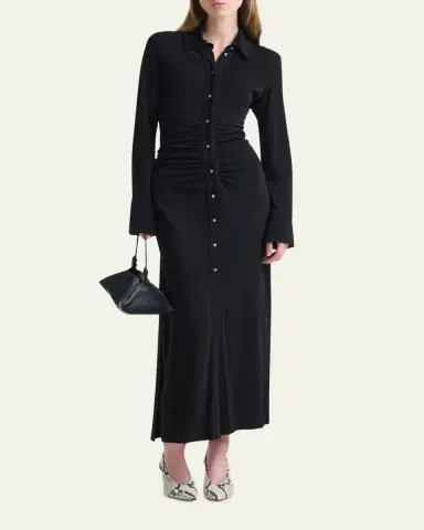 Altuzarra Claudia Ruched Long-Sleeve Shirtdress | Thumbnail 2 Altuzarra Claudia Ruched Long-Sleeve Shirtdress | Thumbnail 2