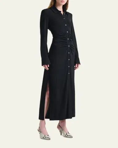 Altuzarra Claudia Ruched Long-Sleeve Shirtdress | Thumbnail 4 Altuzarra Claudia Ruched Long-Sleeve Shirtdress | Thumbnail 4