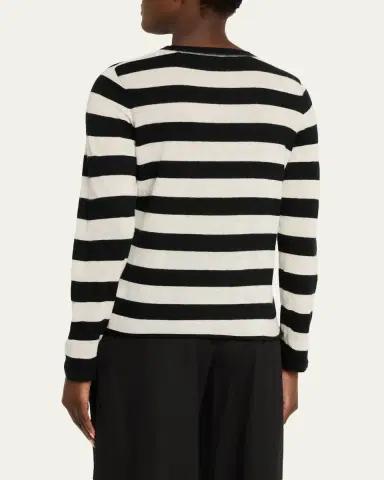 MAJESTIC FILATURES Machine Washable Cashmere Striped Pullover | Thumbnail 3 MAJESTIC FILATURES Machine Washable Cashmere Striped Pullover | Thumbnail 3