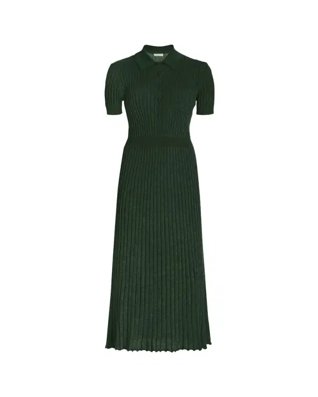 Amor Rib Knit Cashmere-Silk Midi Dress