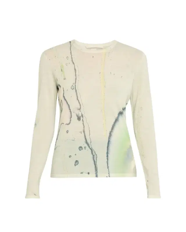 Jason Wu Collection Watercolor-Print Merino Wool Sweater