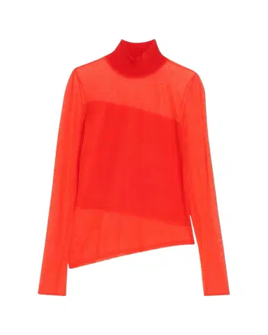 Jason Wu Collection Mock-Neck Asymmetric Sheer Merino Wool Sweater | Thumbnail 1 Jason Wu Collection Mock-Neck Asymmetric Sheer Merino Wool Sweater | Thumbnail 1