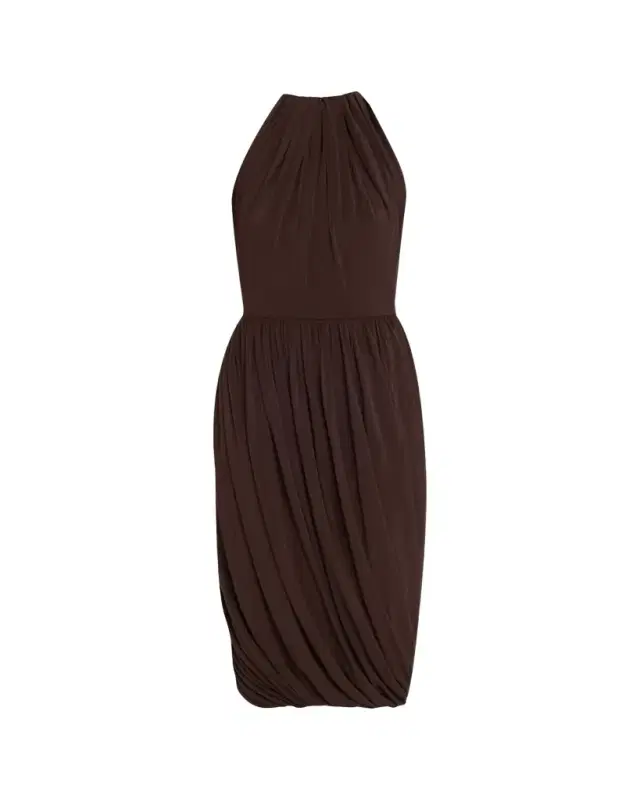 Gathered Jersey Midi Dress