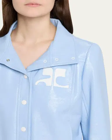 Courrèges Textured Vinyl Crop Jacket | Thumbnail 5 Courrèges Textured Vinyl Crop Jacket | Thumbnail 5