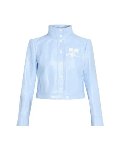 Courrèges Textured Vinyl Crop Jacket | Thumbnail 1 Courrèges Textured Vinyl Crop Jacket | Thumbnail 1