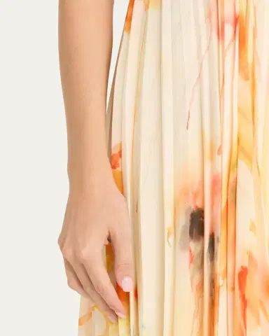 Jason Wu Collection Pleated Watercolor-Print Midi Dress | Thumbnail 5 Jason Wu Collection Pleated Watercolor-Print Midi Dress | Thumbnail 5