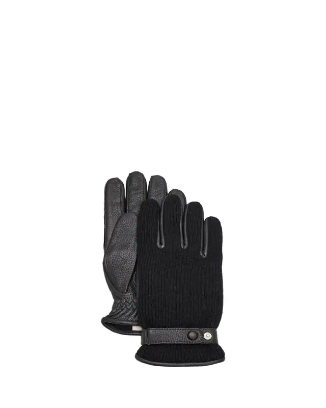 Hestra Gloves Men's Christopher Elk Leather and Cashmere Knit Gloves