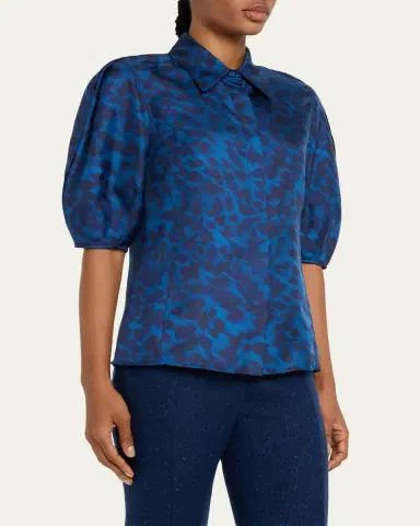Gabriela Hearst Sansi Leaf-Print Silk Twill Top | Thumbnail 4 Gabriela Hearst Sansi Leaf-Print Silk Twill Top | Thumbnail 4