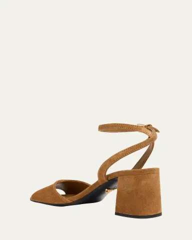 Prada 65mm Triangle Logo Suede Block-Heel Sandals | Thumbnail 2 Prada 65mm Triangle Logo Suede Block-Heel Sandals | Thumbnail 2